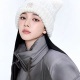 MLB　KOREA-フワモコ　ミャオ　ビーニー【猫耳ビーニー】