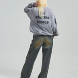 B-TRS-Lips&Tongue ラインストーン-クルースウェット