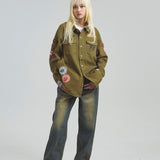 B-TRS-Lips&Tongue カットオフワッペンシャツJKT