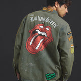 B-TRS-Lips&Tongue カットオフワッペンシャツJKT