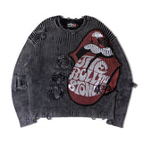 B-TRS-Lips&Tongue-ダメージグランジニット