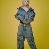 GALFY-ぐるグニャデニムパーカー