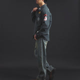 B-TRS-Lips&Tongue カットオフワッペンシャツJKT