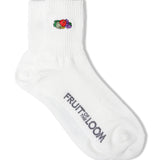 FRUIT OF THE LOOM ﾍﾞｰｼｯｸ平編刺繍ｸｫｰﾀｰｿｯｸｽ 3足ﾊﾟｯｸ