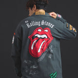 B-TRS-Lips&Tongue カットオフワッペンシャツJKT