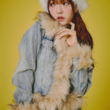 GALFY-ぎゃるちゃんファーデニムJKT