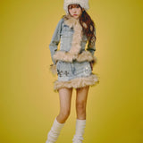 GALFY-ぎゃるちゃんファーデニムJKT