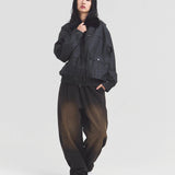 JE-ビンテージPU　衿ファー脱着フライトブルゾン