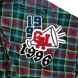 GALFY-ワッペンだらけチェックシャツパーカー