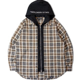 GA HOOD-LAYER CHECK SHIRT
