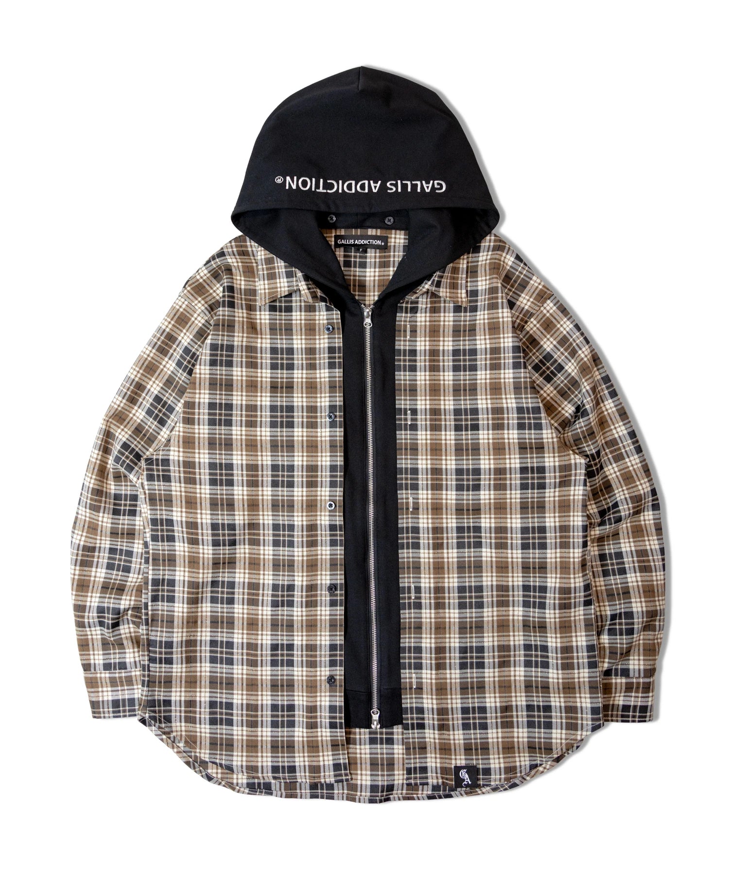 GA HOOD-LAYER CHECK SHIRT