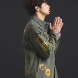 B-TRS-Lips&Tongue カットオフワッペンシャツJKT