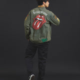 B-TRS-Lips&Tongue カットオフワッペンシャツJKT