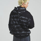 GA SUEDE LAYERED LOGO HOODIE