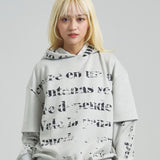 GA SUEDE LAYERED LOGO HOODIE