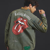 B-TRS-Lips&Tongue カットオフワッペンシャツJKT