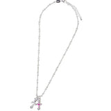 GA S&P 2CROSS ZIRCONIA NACKLACE