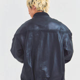 Town craft leather derby jacket