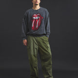 B-TRS-Lips&Tongue ラインストーン-クルースウェット